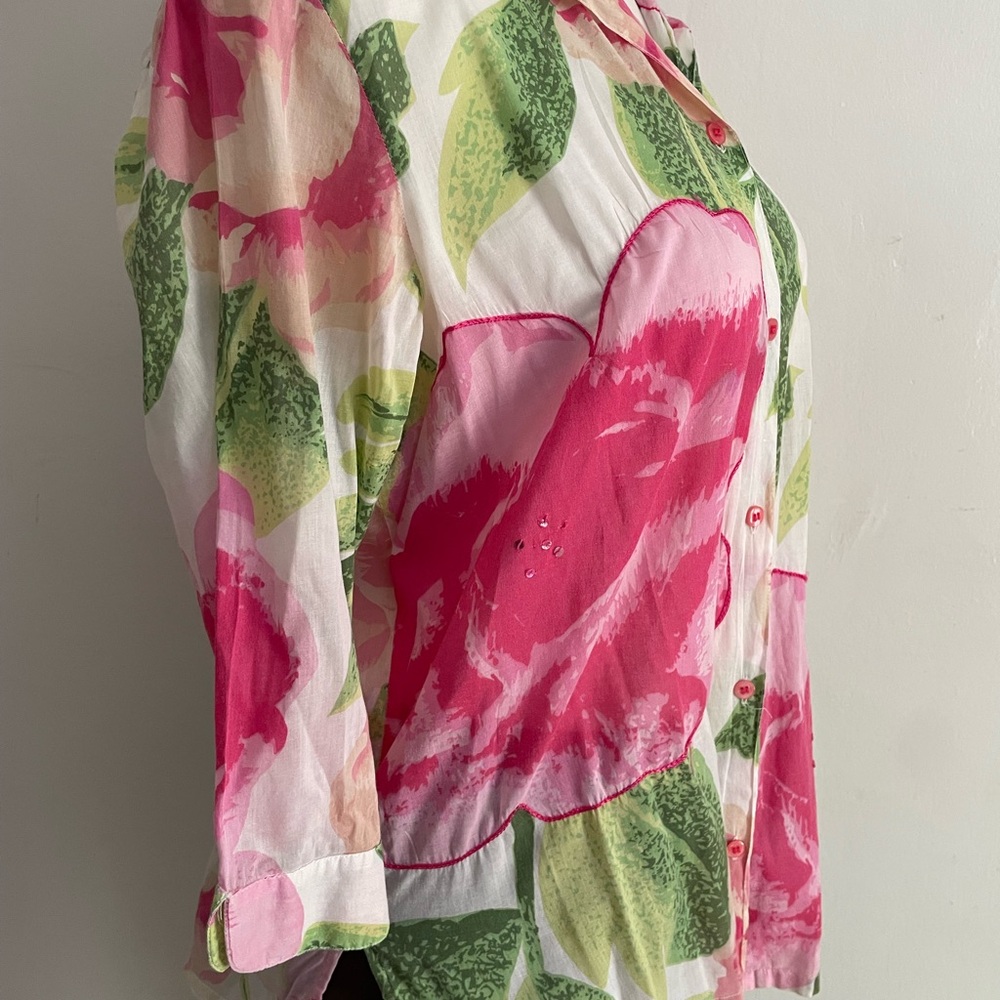 Bobbie Brooks Floral Blouse - Pink and Green - Picture 3 of 5